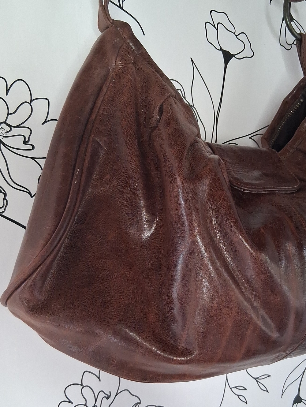Vintage Jocasi London Slouchy Hobo Bag Brown Ram Leather - Picture 7 of 16